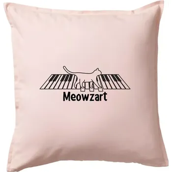 Polštář Meowzart - Polštář 50x50 - 50x50 - Pouze potah ( Světle růžová )