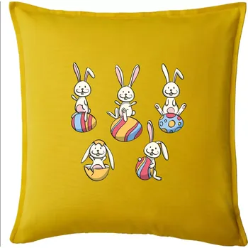 Polštář Velikonoční zajíci - Polštář 50x50 - 50x50 - Pouze potah ( Žlutá )
