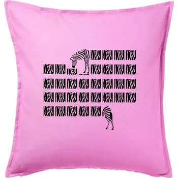 Polštář Zebra dlouhá - Polštář 50x50 - 50x50 - Pouze potah ( Růžová )