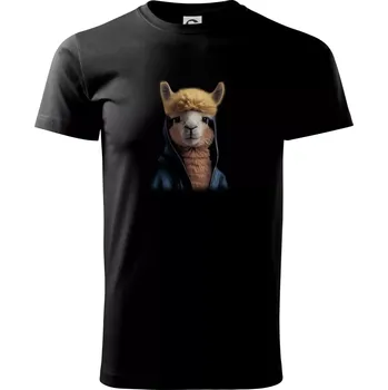 Pánské tričko Alpaka v mikině - Triko extra velké (5-8XL) - 6XL ( Černá )