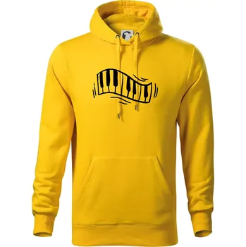 Pánská mikina Klávesy kreslené - Mikina pánská Cape s kapucí - S ( Žlutá )