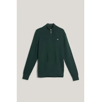 Pánský svetr SVETR GANT MICRO TEXTURE HZ TARTAN GREEN