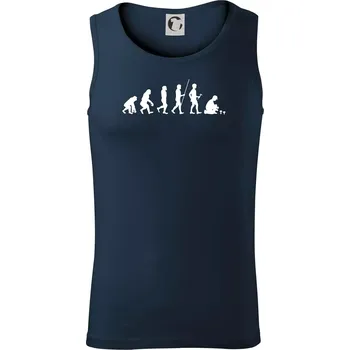 Evoluce houbař muž - Tílko pánské Core - S ( Námořní modrá (velmi tmavá - téměř černá) )