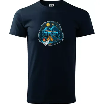 Pánské tričko Jizerky pod stanem - Triko extra velké (5-8XL) - 7XL ( Námořní modrá (velmi tmavá - téměř černá) )