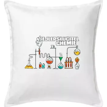 Polštář Nejlepší učitel chemie - Polštář 50x50 - 50x50 - Včetně výplně ( Bílá )
