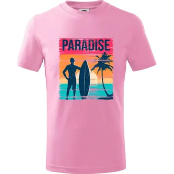 Chlapecké tričko Paradise - barevný čtverec - Tričko dětské bavlněné - 158 cm/12 let ( Růžová )