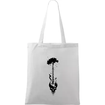 Kytara strom a lebka - Taška bavlněná - 42 x 38 cm ( Bílá )