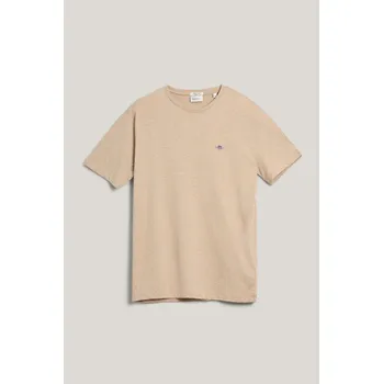 Pánské tričko TRIČKO GANT REG SHIELD SS T-SHIRT KHAKI MEL