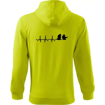 Pánská mikina EKG hasiči - Mikina s kapucí na zip trendy zipper - 2XL ( Limetková )