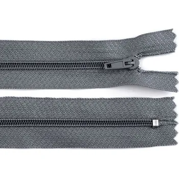 Zip Spirálový zip No 3 délka 40 cm pinlock, malé, 319 šedá ocelová