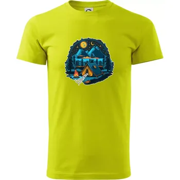 Pánské tričko Šumava pod stanem - Klasické pánské triko vyšší gramáže - XS ( Limetková )