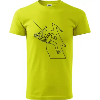 Pánská móda Lezec na skále jedním tahem - Klasické pánské triko vyšší gramáže - 4XL ( Limetková )