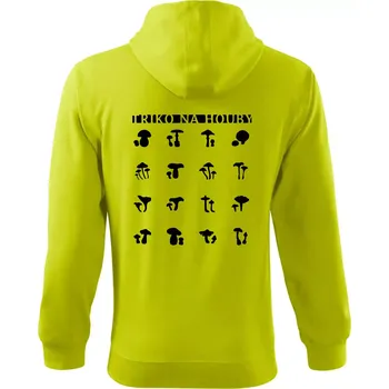 Pánská mikina Triko na houby - Mikina s kapucí na zip trendy zipper - 3XL ( Limetková )