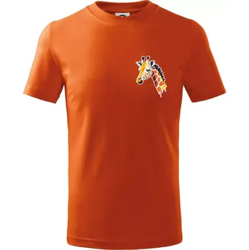Chlapecké tričko Žirafa na prsu - Tričko dětské bavlněné - 158 cm/12 let ( Oranžová )