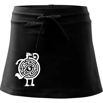 Dámská sukně Kočka a myš bludiště - Sportovní sukně - two in one - XL ( Černá )