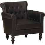 vidaXL Křeslo černé pravá kozí kůže