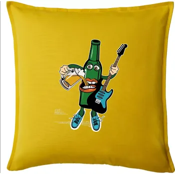 Polštář Kytarista s pivem - Polštář 50x50 - 50x50 - Pouze potah ( Žlutá )