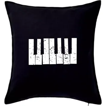 Polštář Klávesy vintage - Polštář 50x50 - 50x50 - Pouze potah ( Černá )