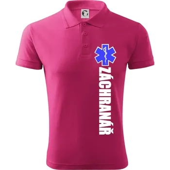 Pánská košile Záchranář - hvězda - Polokošile pánská Pique Polo 203 - 4XL ( Purpurová )