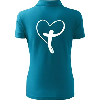 Jesus srdce - Polokošile dámská Pique Polo - XS ( Tmavý tyrkys )