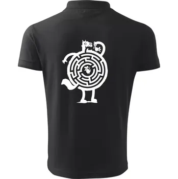 Pánská košile Kočka a myš bludiště - Polokošile pánská Pique Polo 203 - M ( Dřevěné uhlí )