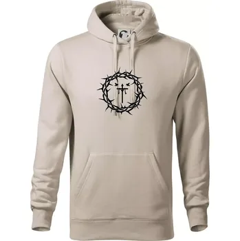 Pánská mikina Jesus zmrtvýchvstání - Mikina pánská Cape s kapucí - 5XL ( Ledově šedá )