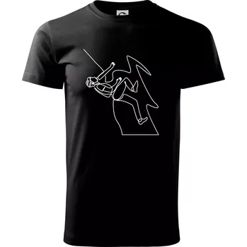 Lezec na skále jedním tahem - Triko extra velké (5-8XL) - 6XL ( Černá )
