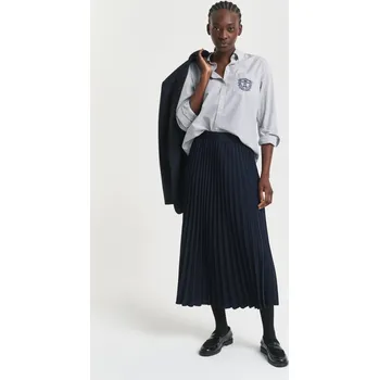 Dámská sukně SUKNĚ GANT MIDI PLEATED SKIRT EVENING BLUE