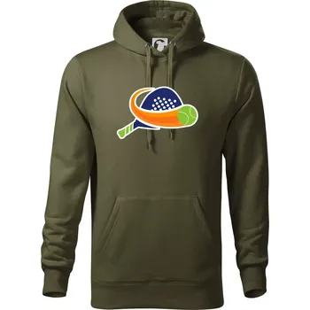 Pánská mikina Padel logo barevné - Mikina pánská Cape s kapucí - XL ( Military )
