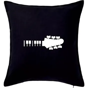 Polštář Klávesy a kytara - Polštář 50x50 - 50x50 - Včetně výplně ( Černá )