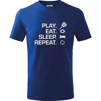 Chlapecké tričko Play eat sleep repeat padel - Tričko dětské bavlněné - 158 cm/12 let ( Královská modrá )
