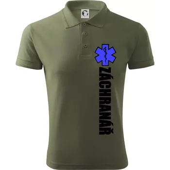 Pánská košile Záchranář - hvězda - Polokošile pánská Pique Polo 203 - 5XL ( Khaki )