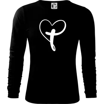Pánská móda Jesus srdce - Triko s dlouhým rukávem FIT-T long sleeve - M ( Černá )