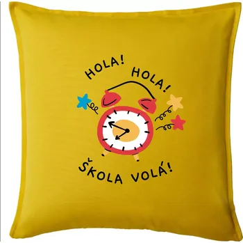 Polštář Hola hola, škola volá! - Polštář 50x50 - 50x50 - Pouze potah ( Žlutá )