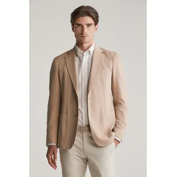 Pánské oblečení BLEJZR GANT SLIM TWO-TONE JERSEY BLAZER DARK KHAKI