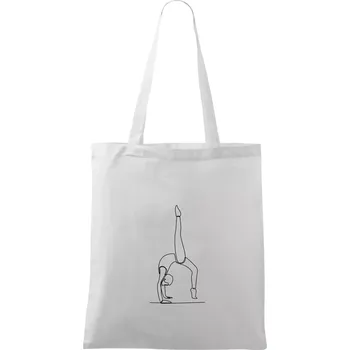 Nákupní taška Gymnastika na rukou jedním tahem - Taška bavlněná - 42 x 38 cm ( Bílá )