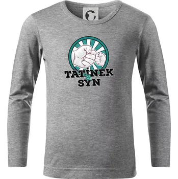Chlapecké tričko Tatínek a syn - Triko dětské Long Sleeve - 146 cm/10 let ( Tmavě šedý melír )