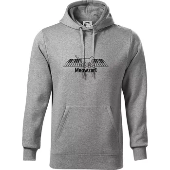Pánská mikina Meowzart - Mikina pánská Cape s kapucí - 5XL ( Tmavě šedý melír )