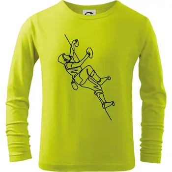 Dětská móda Lezecká stěna jedním tahem - Triko dětské Long Sleeve - 122 cm/6 let ( Limetková )