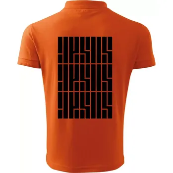 Pánská košile Jesus nápis - Polokošile pánská Pique Polo 203 - 4XL ( Oranžová )