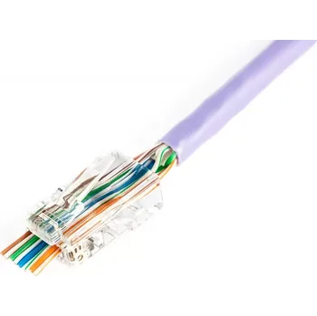 Síťový konektor Průchozí konektor RJ45 (8P8C) Cat.5e, neekranovaný, AWG 26–24, balení 100 ks