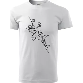 Pánské tričko Lezecká stěna jedním tahem - Triko extra velké (5-8XL) - 7XL ( Bílá )