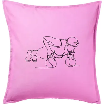 Polštář Kitebell posilování jedním tahem - Polštář 50x50 - 50x50 - Včetně výplně ( Růžová )