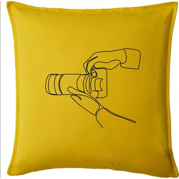 Polštář Fotograf jedním tahem - Polštář 50x50 - 50x50 - Pouze potah ( Žlutá )