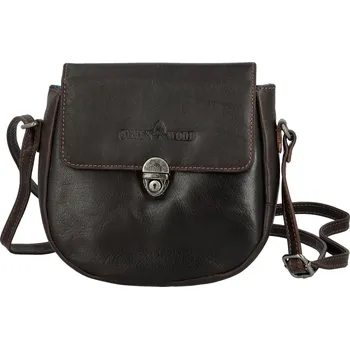 Kabelka Dámská kožená crossbody kabelka tmavě hnědá - Greenwood Wika hnědá