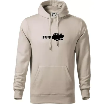 Pánská mikina Klávesy a kytara - Mikina pánská Cape s kapucí - 2XL ( Ledově šedá )