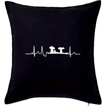 Polštář EKG houbař - Polštář 50x50 - 50x50 - Pouze potah ( Černá )
