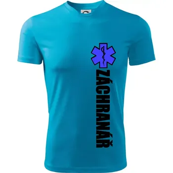 Záchranář - hvězda - Dětské triko sportovní (dresovina) - 146 cm/10 let ( Světlý tyrkys )