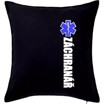 Polštář Záchranář - hvězda - Polštář 50x50 - 50x50 - Pouze potah ( Černá )