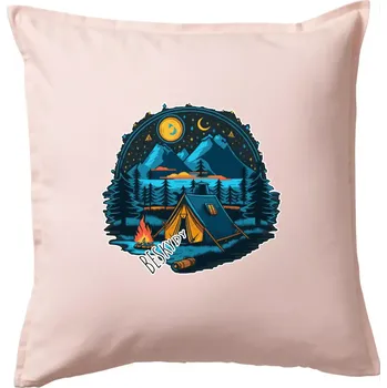 Polštář Beskydy pod stanem - Polštář 50x50 - 50x50 - Včetně výplně ( Světle růžová )